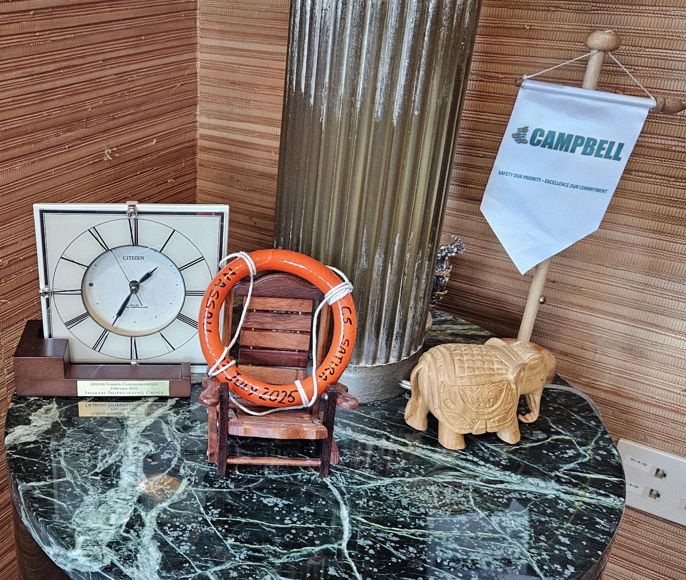 Lifebuoy gift given to President – Campbell Group during CS Satira visit